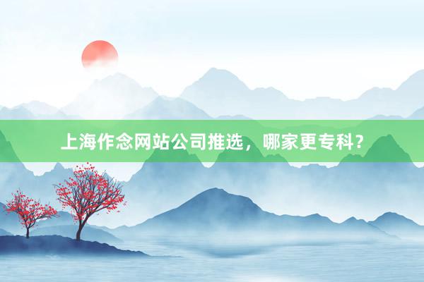 上海作念网站公司推选，哪家更专科？