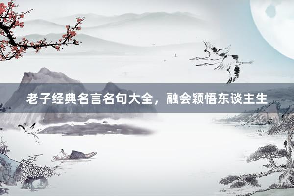 老子经典名言名句大全，融会颖悟东谈主生